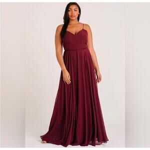 New Jenny Yoo Inesse Burgundy Bridesmaid Dress Size 18 Plus Size Gown